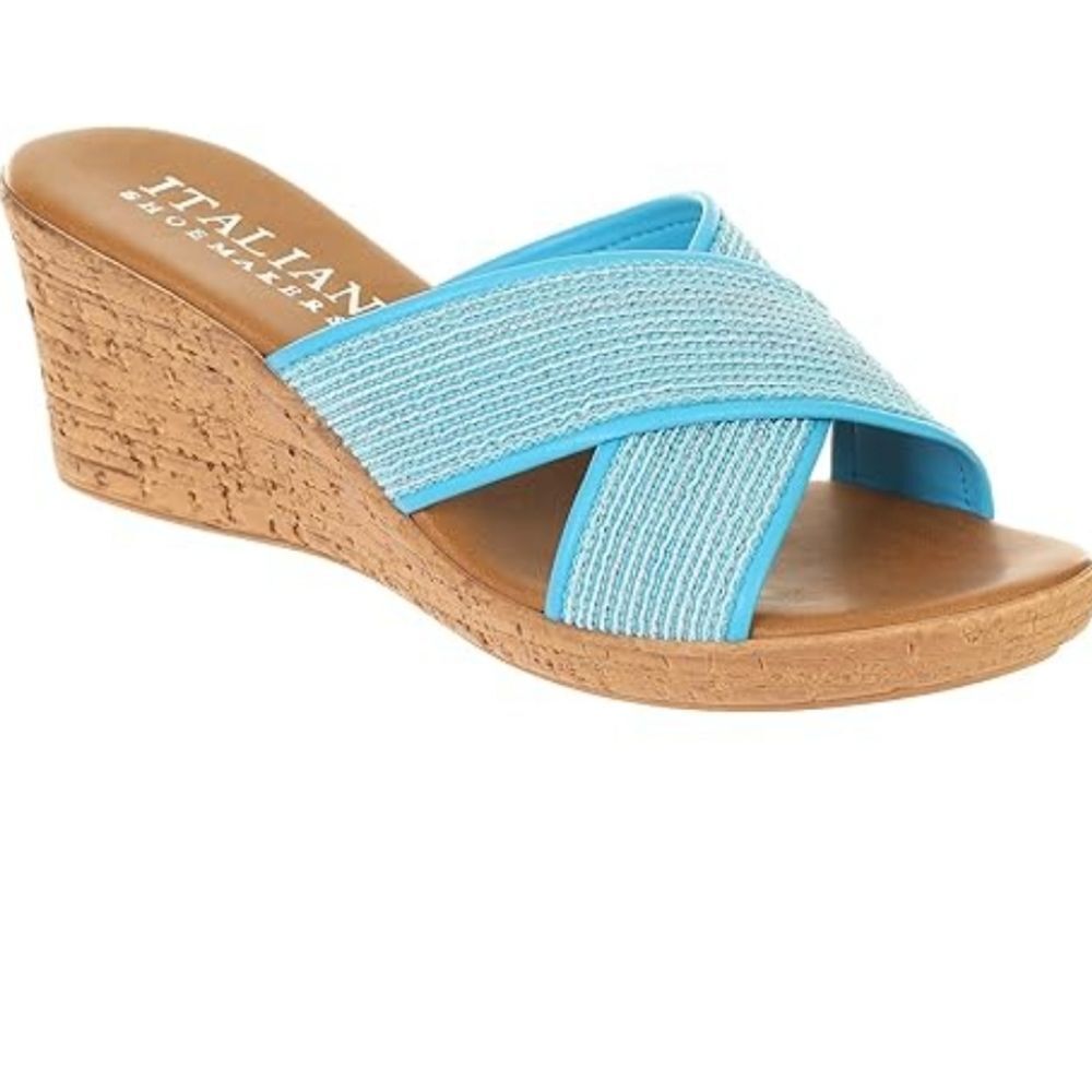 BRAND NEW ITALIAN SHOEMAKERS WOMEN'S WEDGE LEVEL WED SANDAL